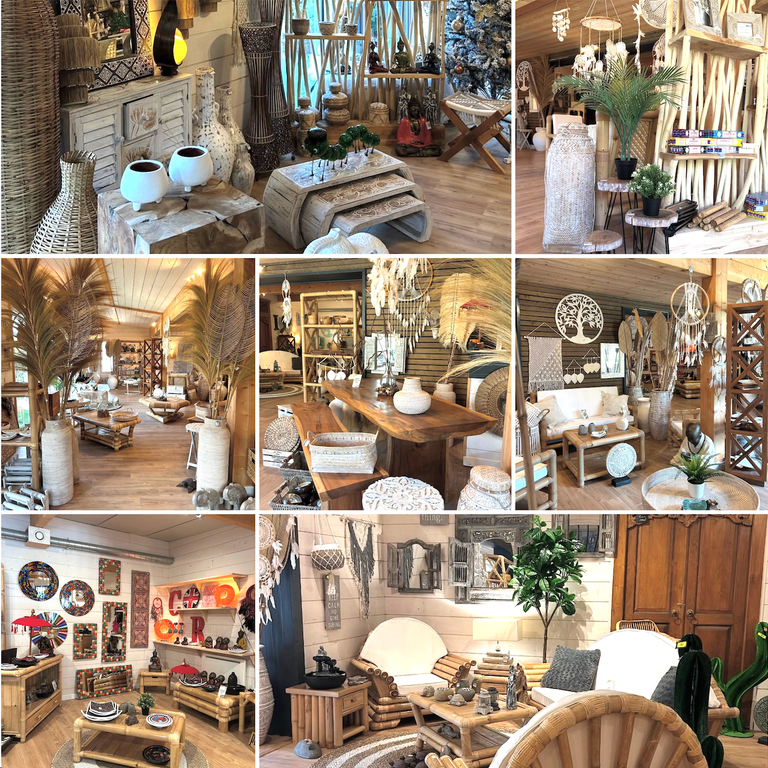 Magasin de décoration et meubles de Bali en bambou et matériaux naturels